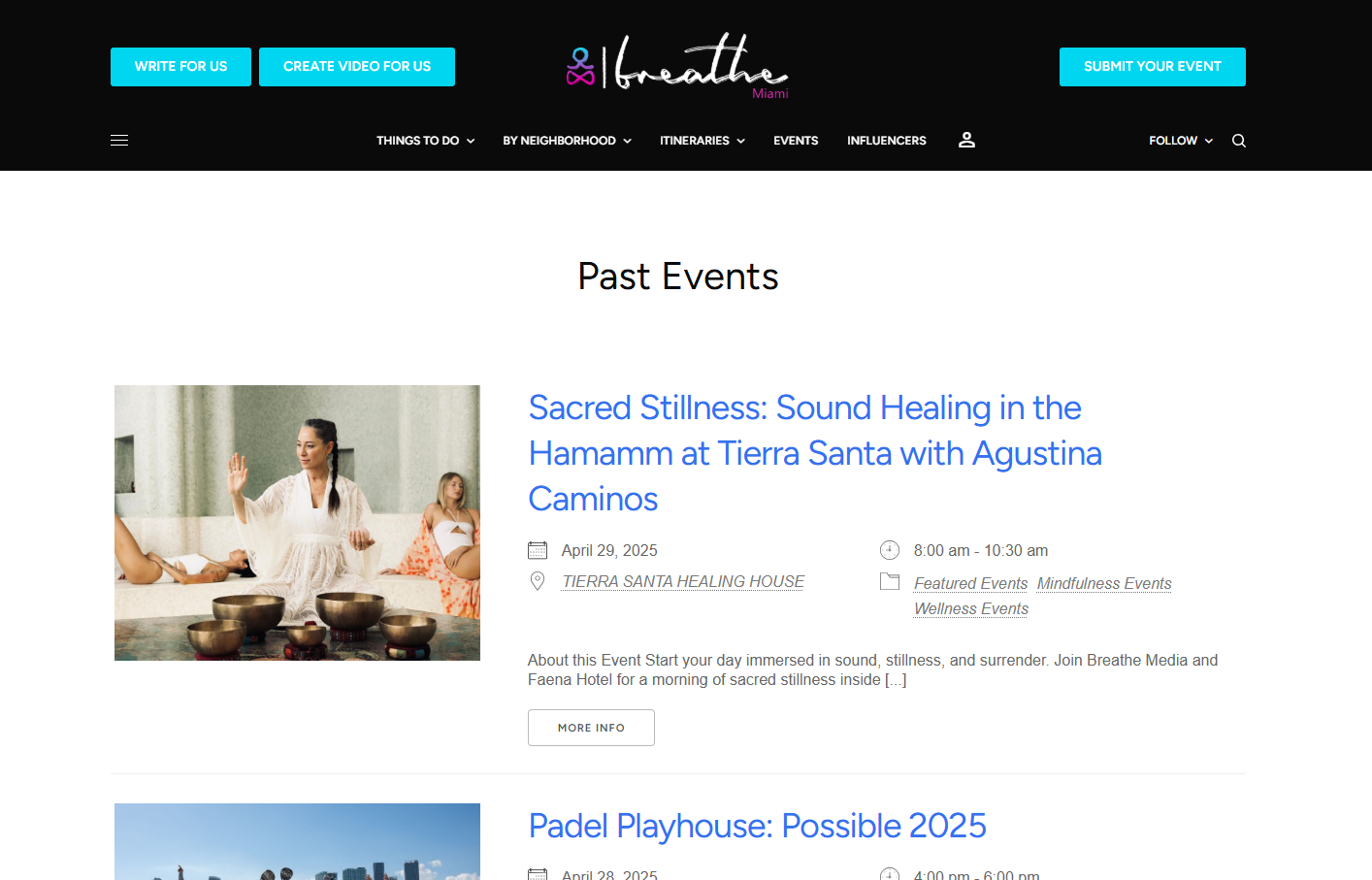 Breathe Miami Events Page